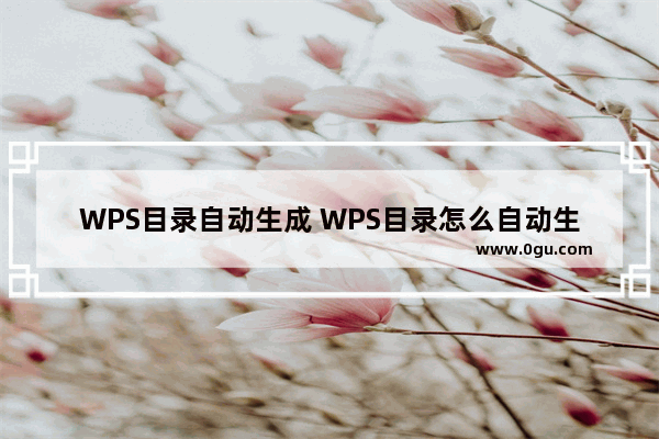 WPS目录自动生成 WPS目录怎么自动生成？