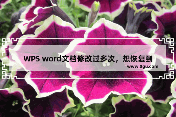 WPS word文档修改过多次，想恢复到原来的模样或者某一个时间点，咋办？