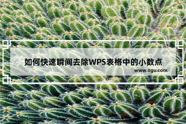 如何快速瞬间去除WPS表格中的小数点