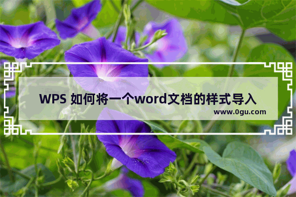 WPS 如何将一个word文档的样式导入其它文档