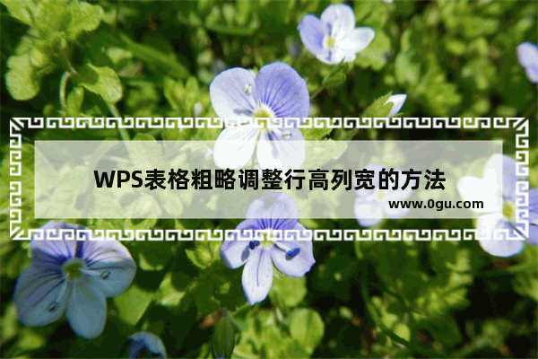 WPS表格粗略调整行高列宽的方法