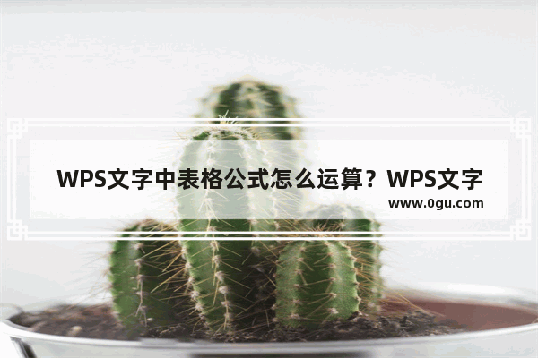 WPS文字中表格公式怎么运算？WPS文字中表格公式运算方法