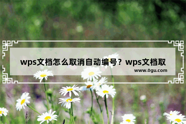 wps文档怎么取消自动编号？wps文档取消自动编号的方法