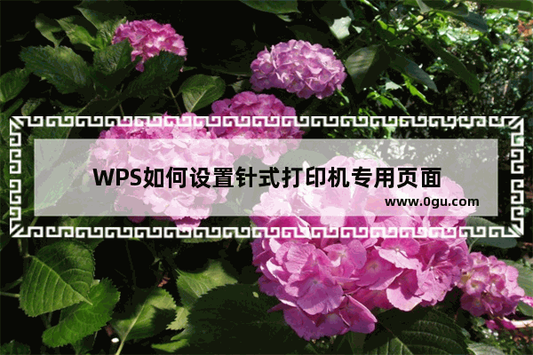 WPS如何设置针式打印机专用页面