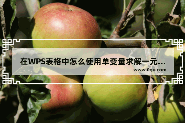 在WPS表格中怎么使用单变量求解一元一次方程