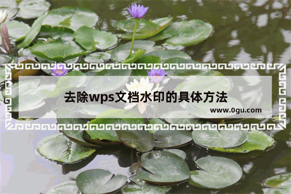 去除wps文档水印的具体方法