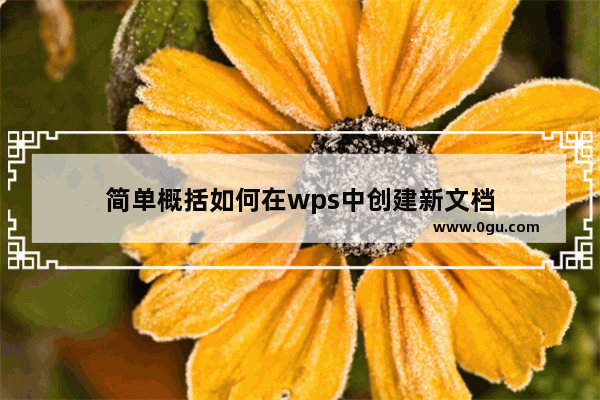 简单概括如何在wps中创建新文档