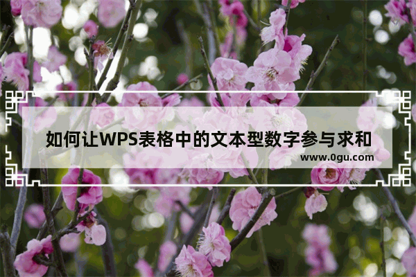 如何让WPS表格中的文本型数字参与求和