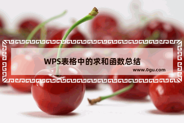 WPS表格中的求和函数总结