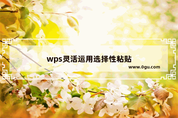 wps灵活运用选择性粘贴