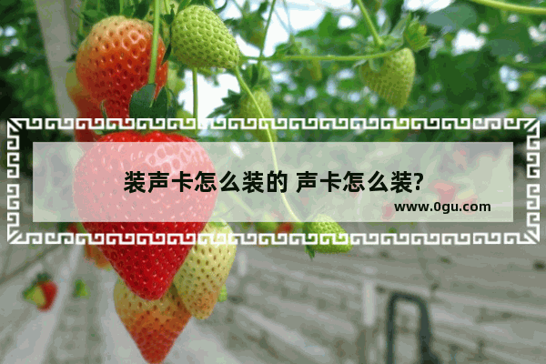 装声卡怎么装的 声卡怎么装?