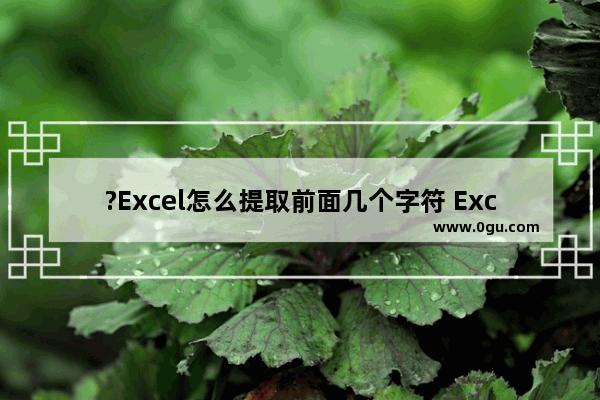 ?Excel怎么提取前面几个字符 Excel表格提取前面指定内容的方法教程