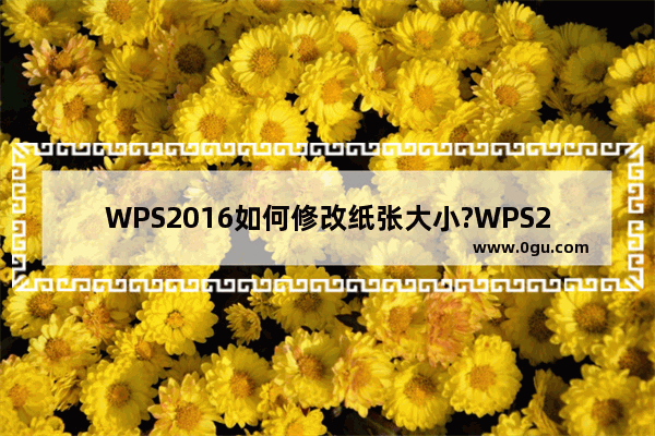 WPS2016如何修改纸张大小?WPS2016修改纸张大小的方法教程