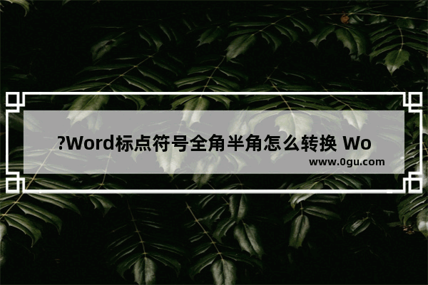 ?Word标点符号全角半角怎么转换 Word文档切换全角半角的方法教程