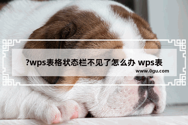 ?wps表格状态栏不见了怎么办 wps表格显示状态栏的方法