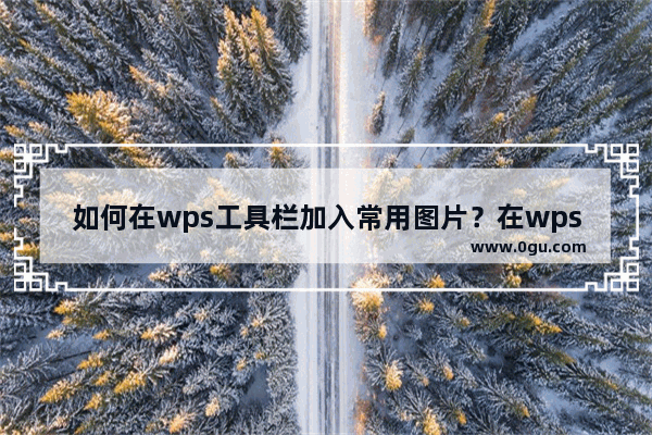 如何在wps工具栏加入常用图片？在wps工具栏加入常用图片方法