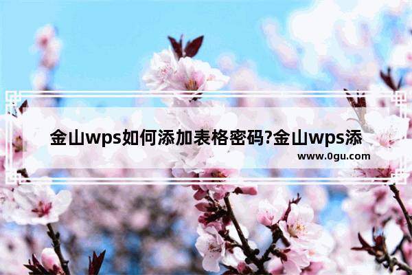 金山wps如何添加表格密码?金山wps添加表格密码方法教程