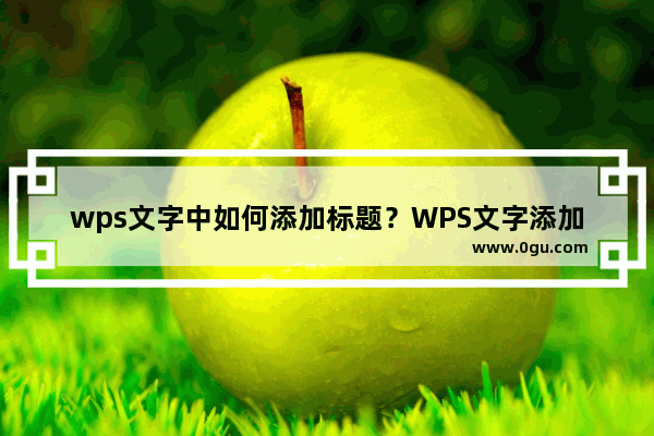 wps文字中如何添加标题？WPS文字添加标题的方法