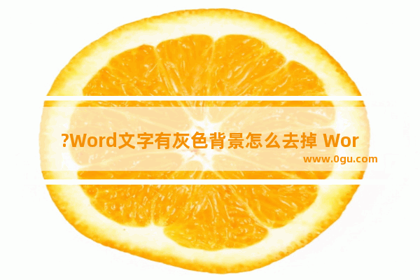 ?Word文字有灰色背景怎么去掉 Word文档去除文字灰色背景的方法教程