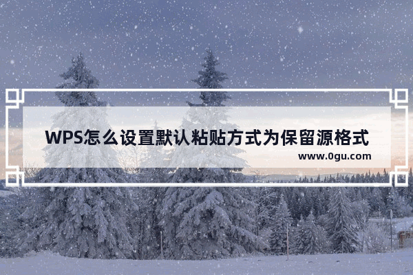 WPS怎么设置默认粘贴方式为保留源格式