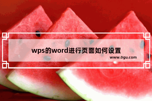 wps的word进行页面如何设置