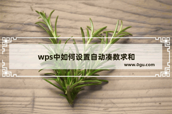 wps中如何设置自动凑数求和