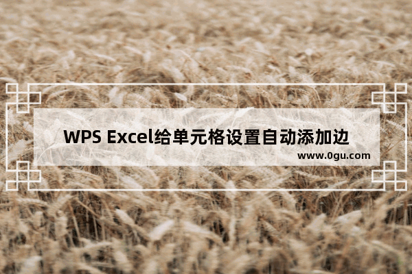 WPS Excel给单元格设置自动添加边框方法