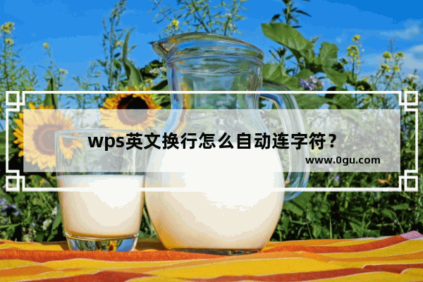 wps英文换行怎么自动连字符？