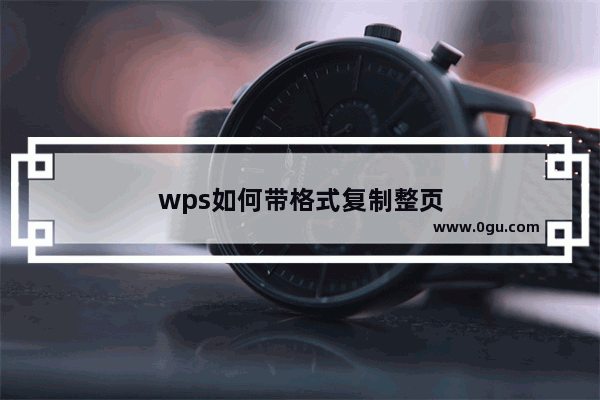 wps如何带格式复制整页