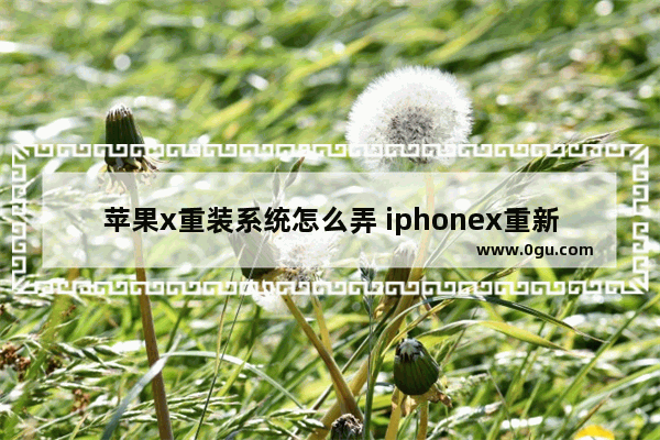 苹果x重装系统怎么弄 iphonex重新装系统