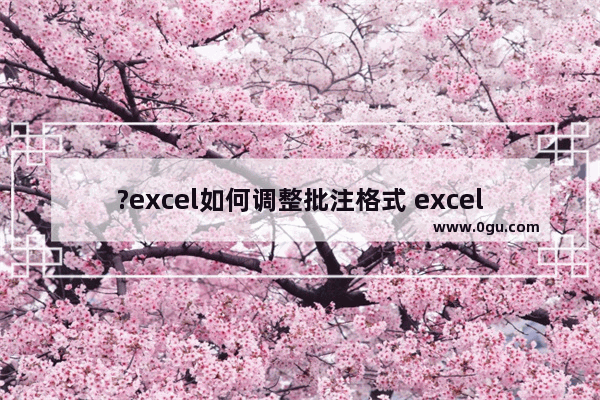 ?excel如何调整批注格式 excel设置批注格式的方法