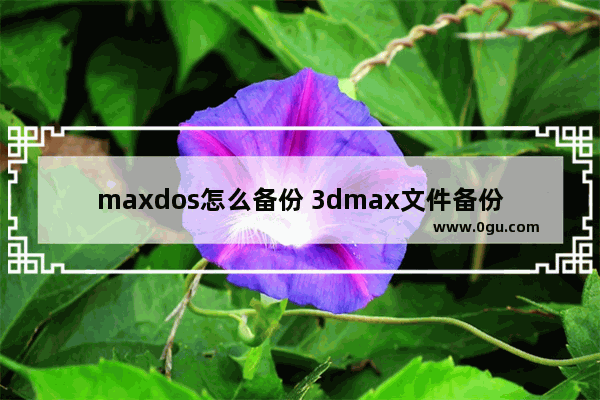 maxdos怎么备份 3dmax文件备份