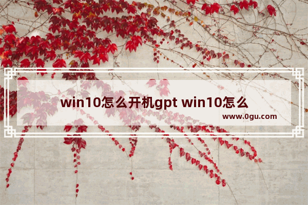 win10怎么开机gpt win10怎么开机密码取消