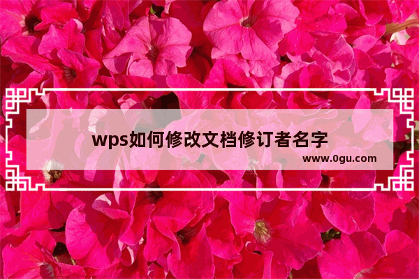 wps如何修改文档修订者名字