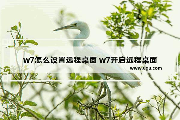 w7怎么设置远程桌面 w7开启远程桌面