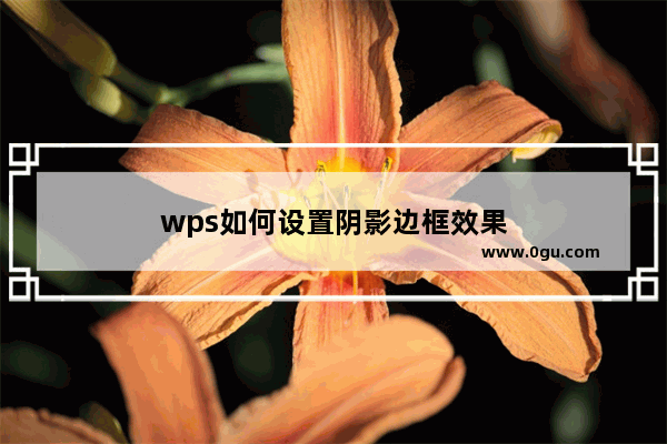 wps如何设置阴影边框效果