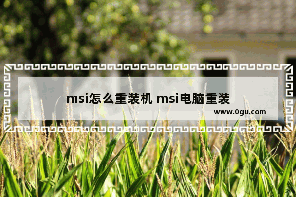 msi怎么重装机 msi电脑重装