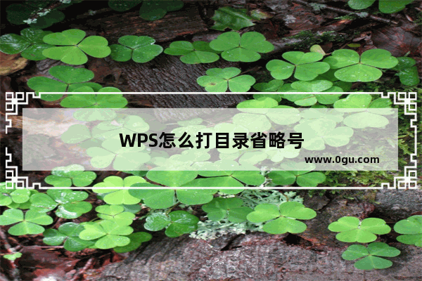 WPS怎么打目录省略号