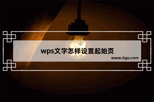 wps文字怎样设置起始页