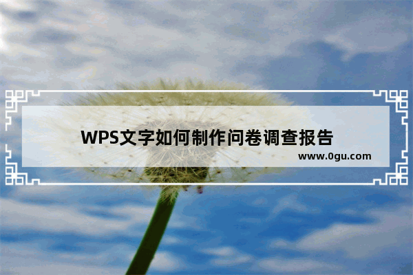 WPS文字如何制作问卷调查报告