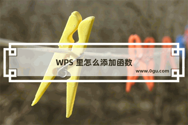 WPS 里怎么添加函数