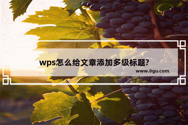 wps怎么给文章添加多级标题?