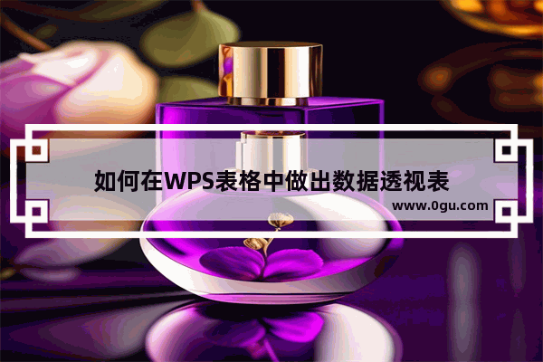 如何在WPS表格中做出数据透视表