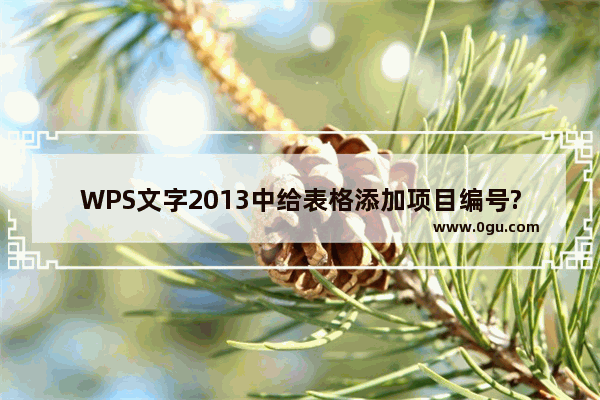 WPS文字2013中给表格添加项目编号?