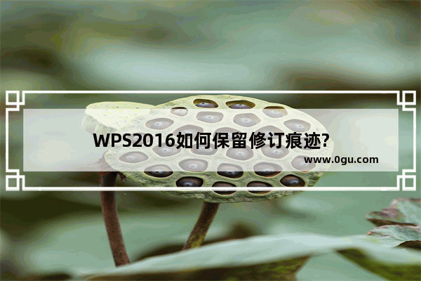 WPS2016如何保留修订痕迹?