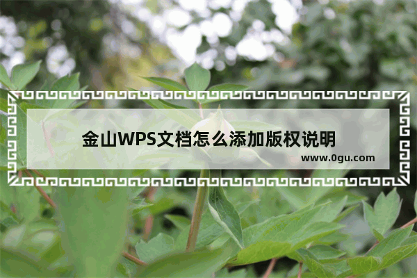 金山WPS文档怎么添加版权说明