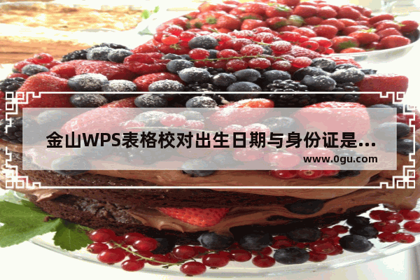 金山WPS表格校对出生日期与身份证是否一致的简单方法