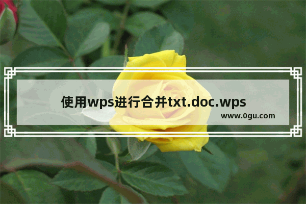 使用wps进行合并txt.doc.wps文档