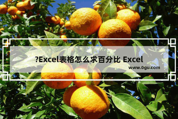 ?Excel表格怎么求百分比 Excel表格中计算所占百分比的方法教程