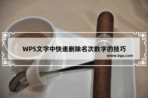 WPS文字中快速删除名次数字的技巧